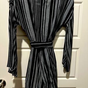 Black and White Linen Romper